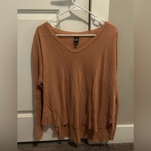 Wild Fable Waffled Oversize Tee, Rusted Orange, Medium